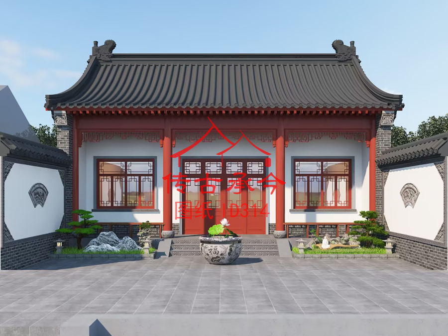 農(nóng)村小型合院主房效果圖