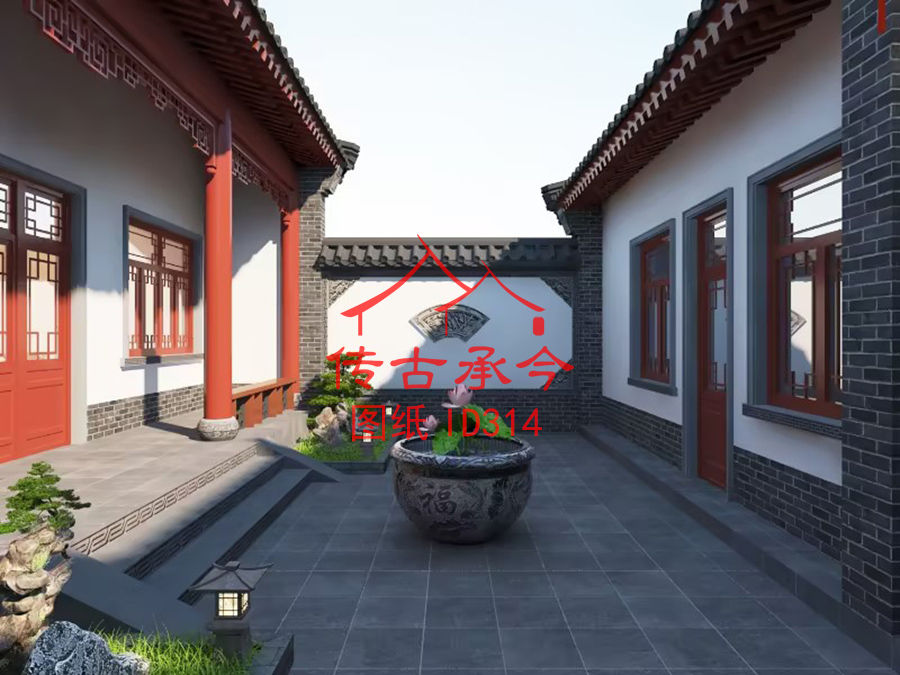 農(nóng)村小型合院景觀裝飾效果圖