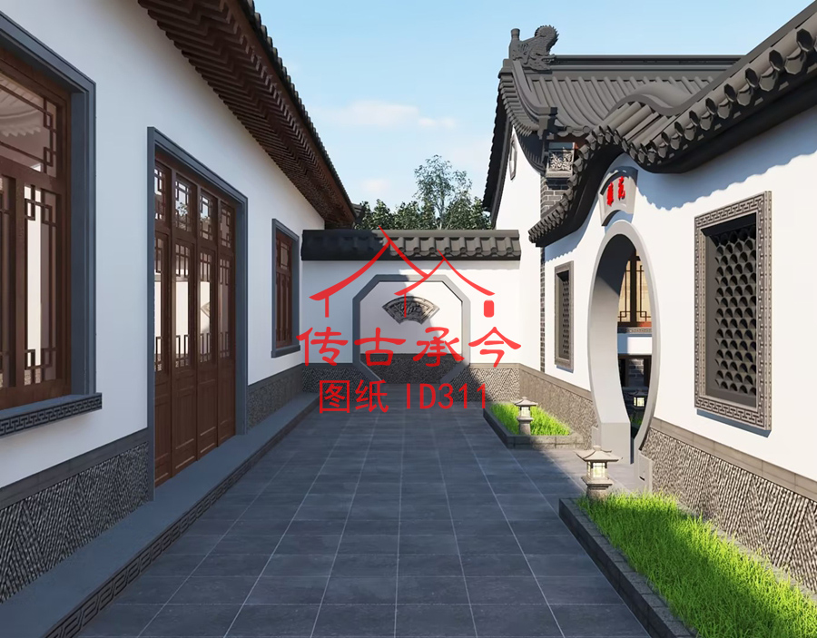 大型四合院院子效果圖