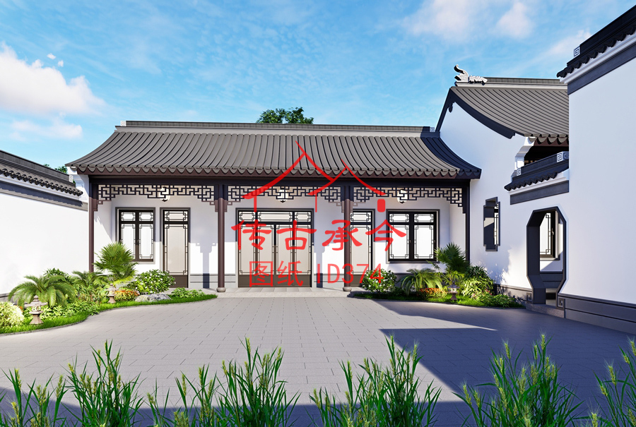 蘇派院子庭院綠化效果圖